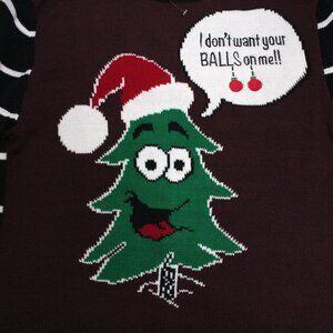 Women's Medium I don't want your BALLS on me!! Ugly Christmas Sweater